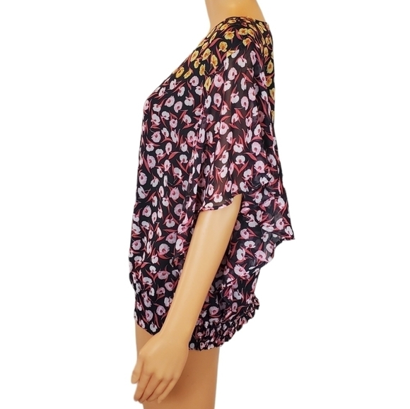 Ann Taylor factory floral short sleeve blouse - Picture 4 of 9